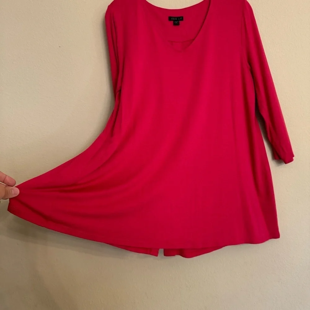 J. Jill Wearever Collection Tunic Blouse To Womens Size M Petite Watermelon Pink